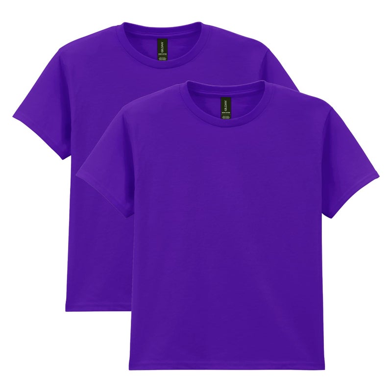 Gildan Unisex Child Youth Heavy Cotton T-shirt, Style G5000b, 2-pack, Purple, X-Large US - Image 1